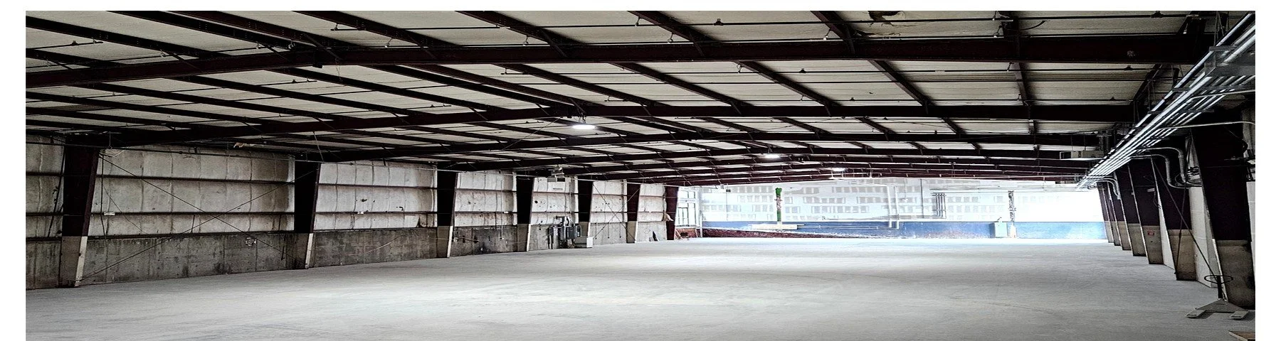 Large commercial warehouse before prep work