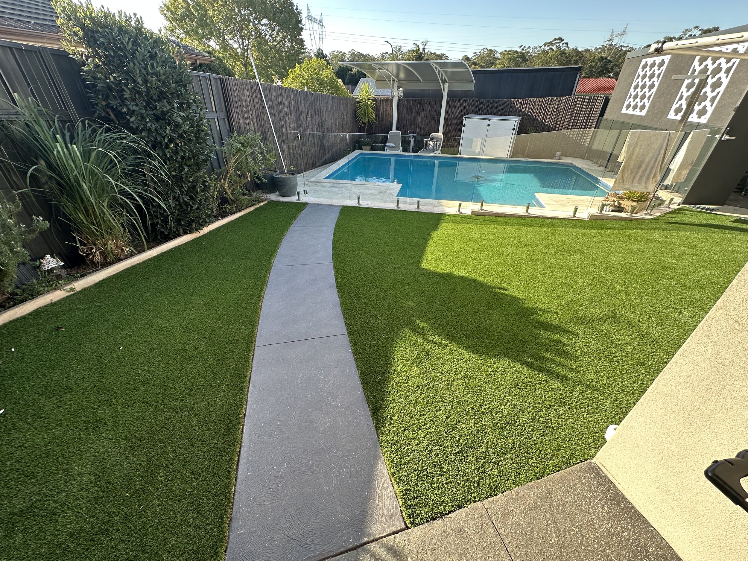 Synthetic grass landscaping