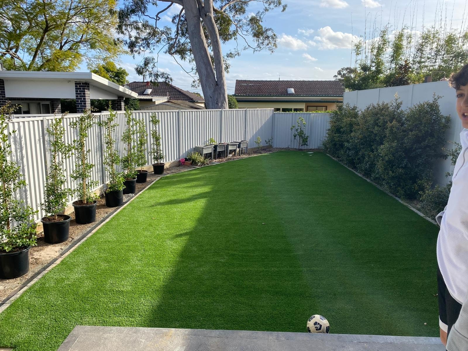 Synthetic grass basketball court