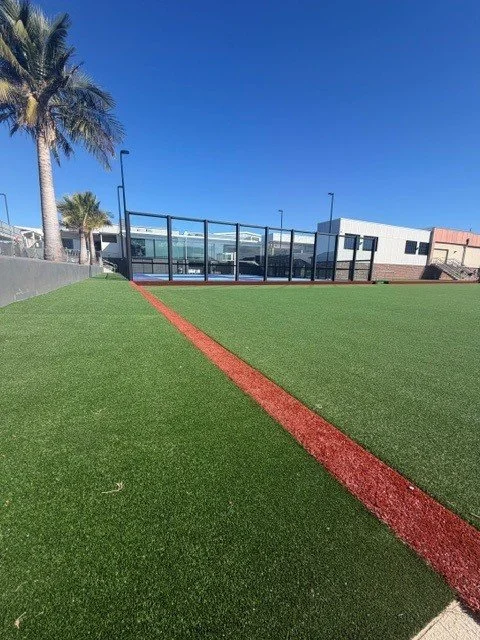Commercial synthetic grass sports field installation