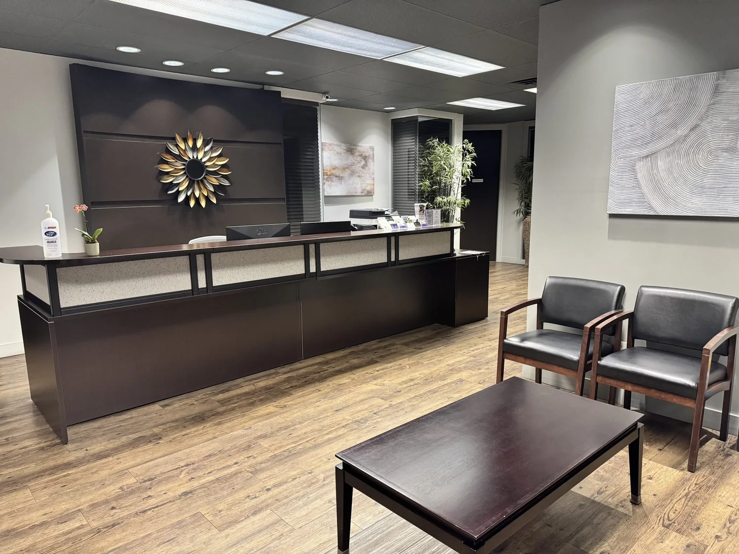 Reception and waiting area at 347 Leon Ave, Kelowna
