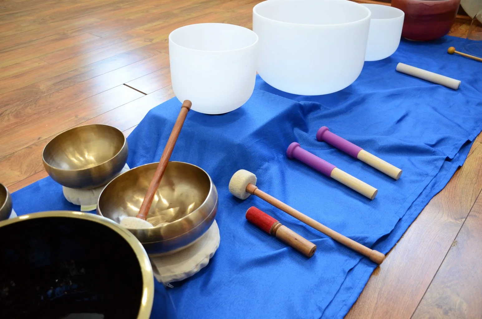 Sound healing bowls at Thrive Yoga