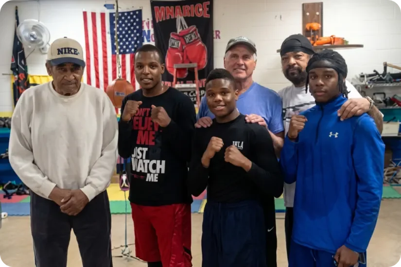 Coaches and youth in the Melrose Athletic Club mentorship program in Roanoke, Virginia