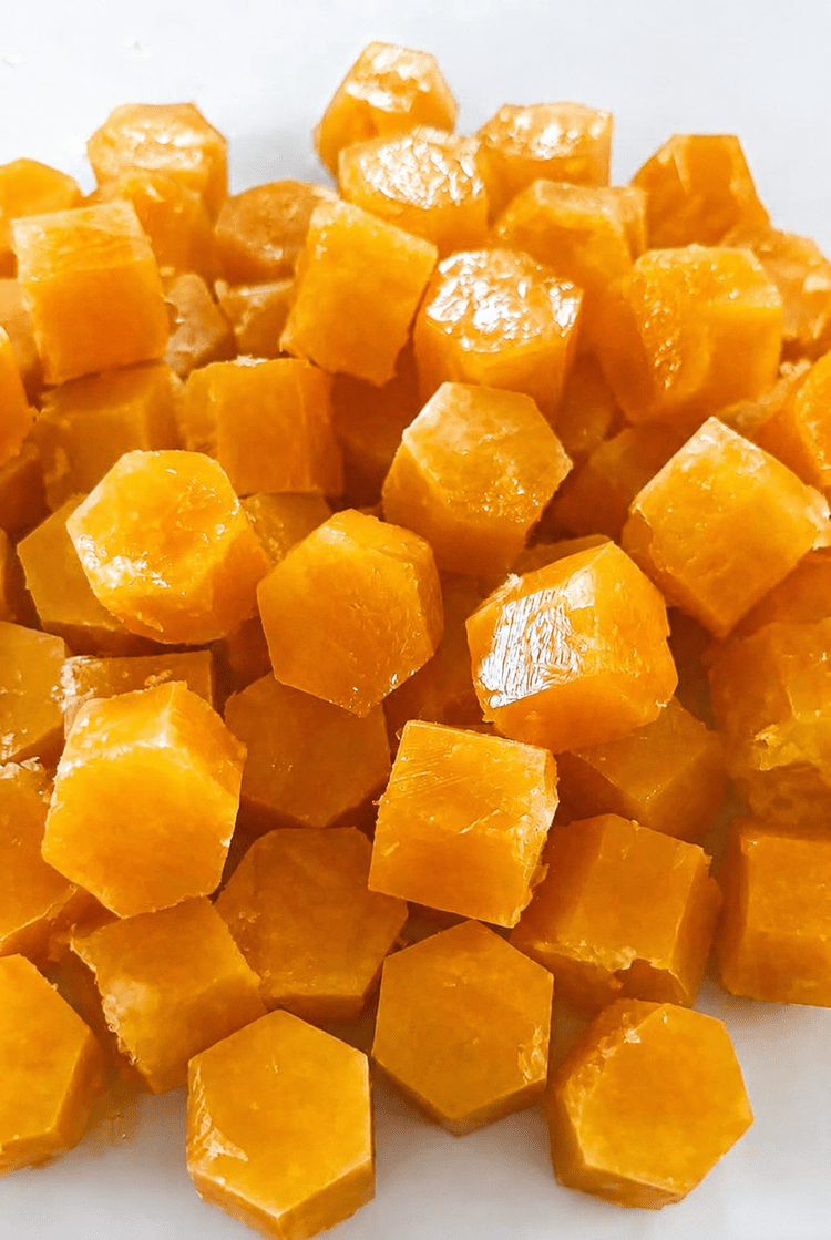 Orange Freezy Bitez in the signature hexagon shape