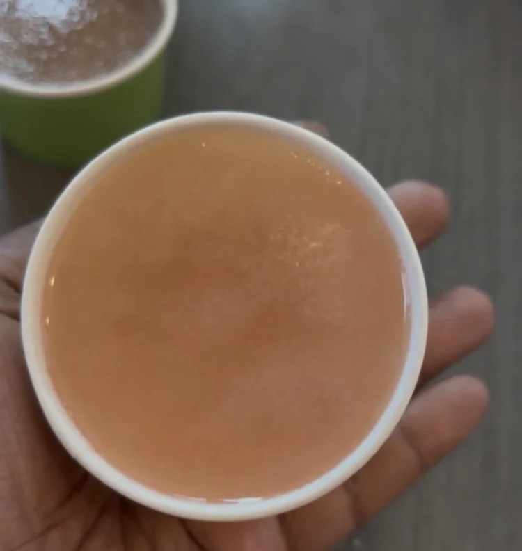 A freshly filled Freezy Bitez frozen fruit cup