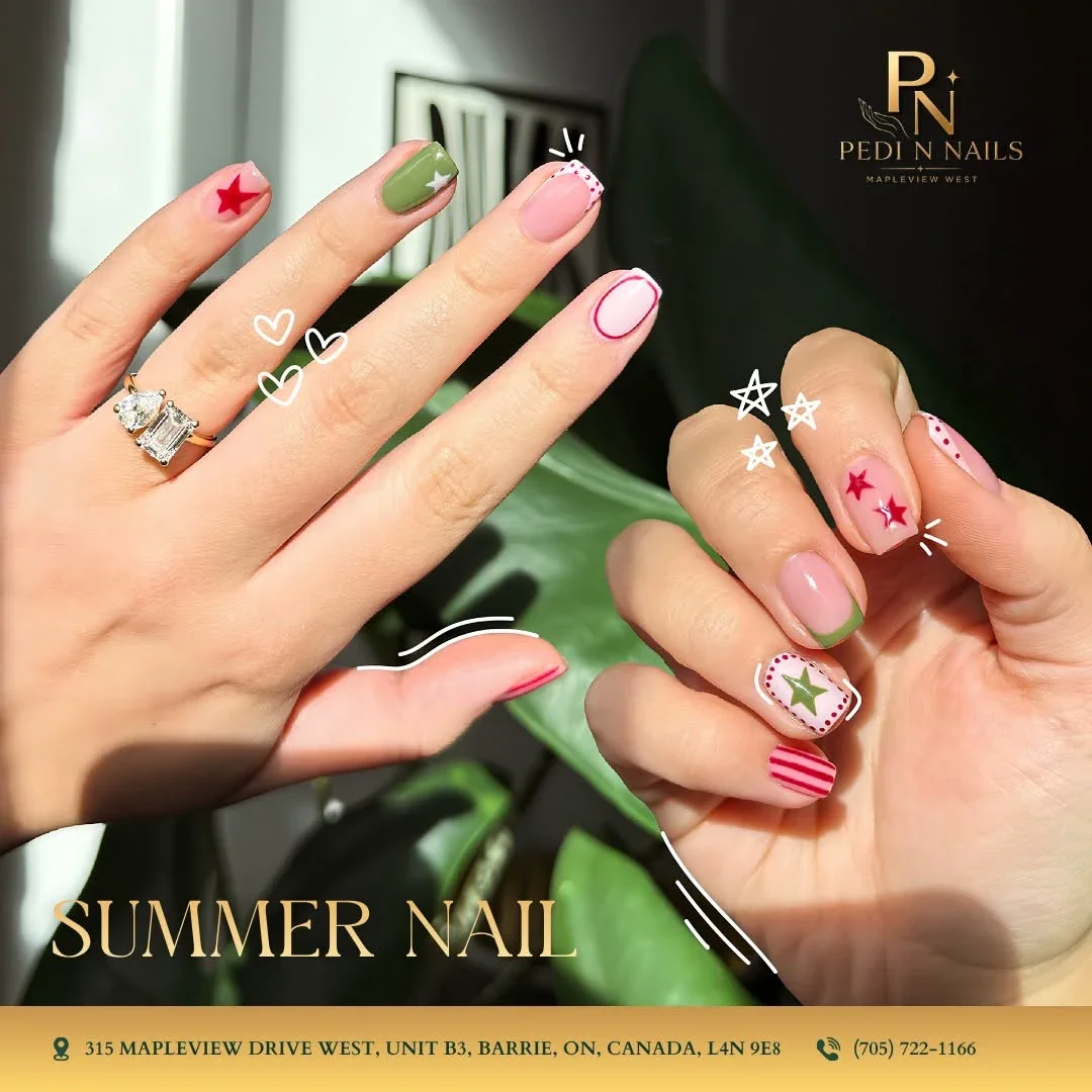 Branded summer nail looks from Pedi N Nails Mapleview West