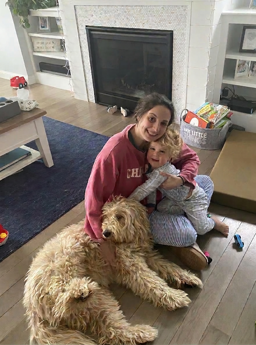 Owen with mom and Penny