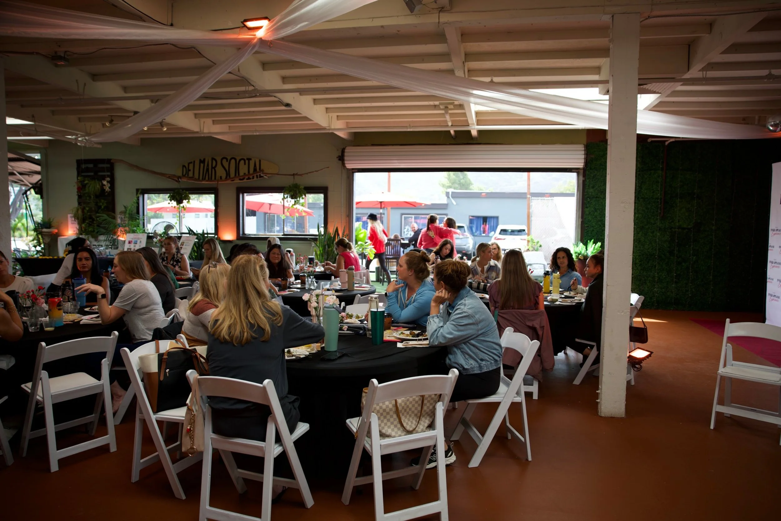Guests connecting at table talk