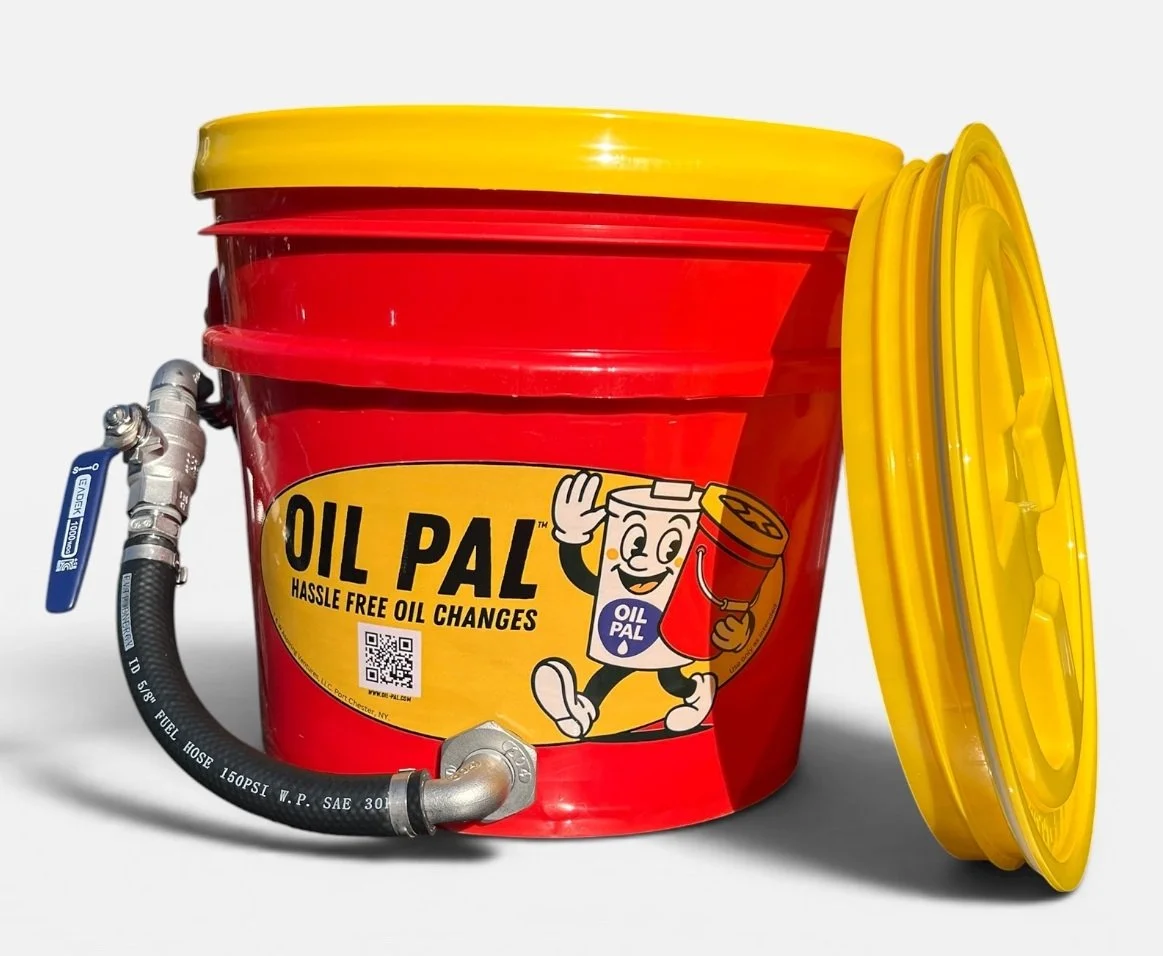 Oil Pal with lid removed showing wide opening