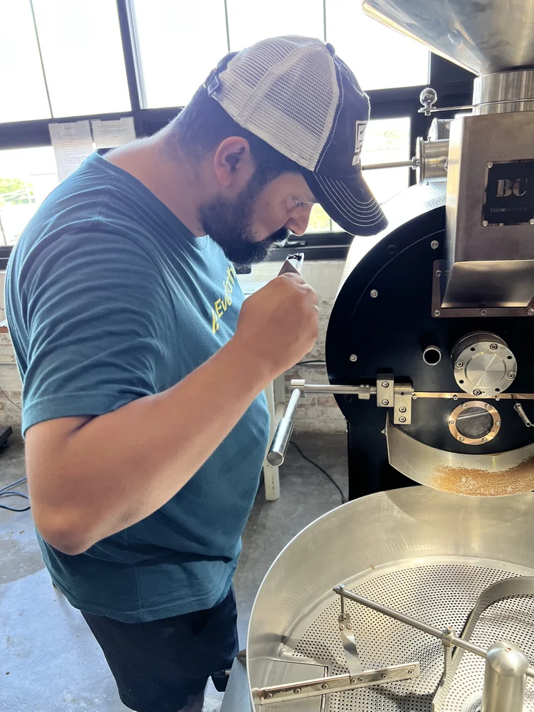 Coffee beans roasting process