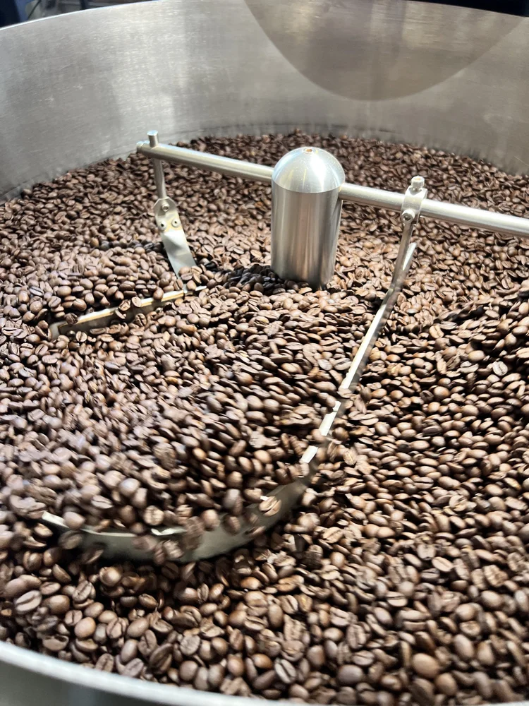 Close up of roasted coffee