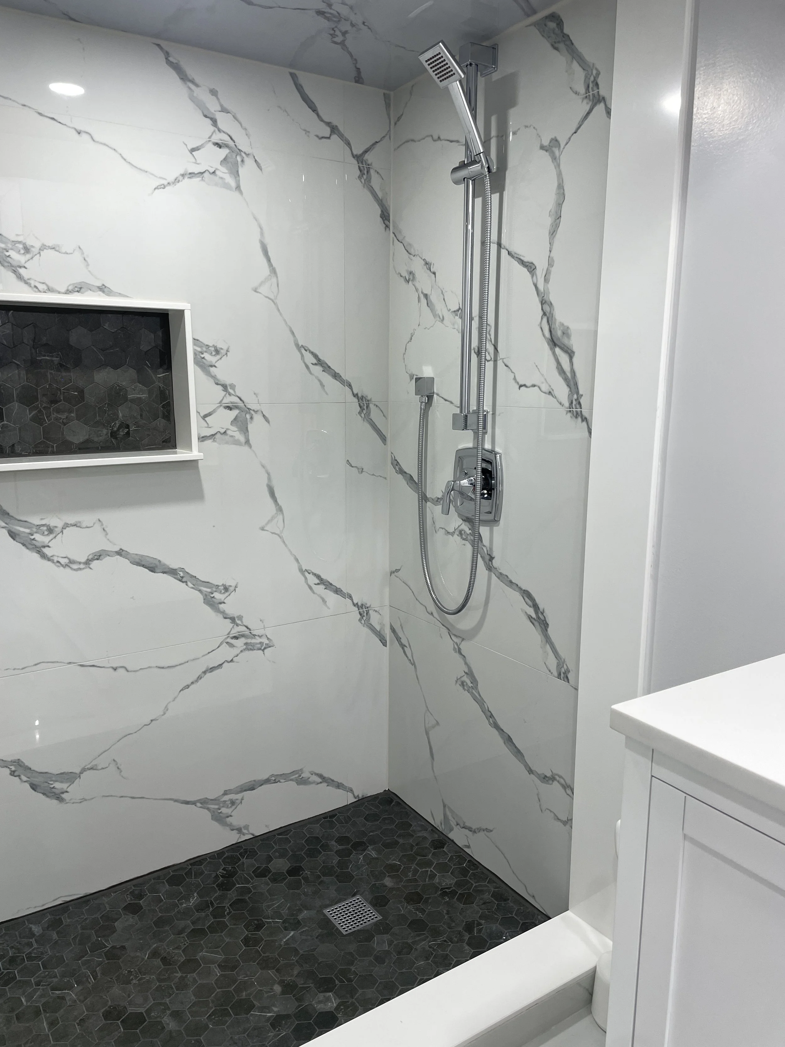 Bathroom after renovation, modern finishes and new vanity