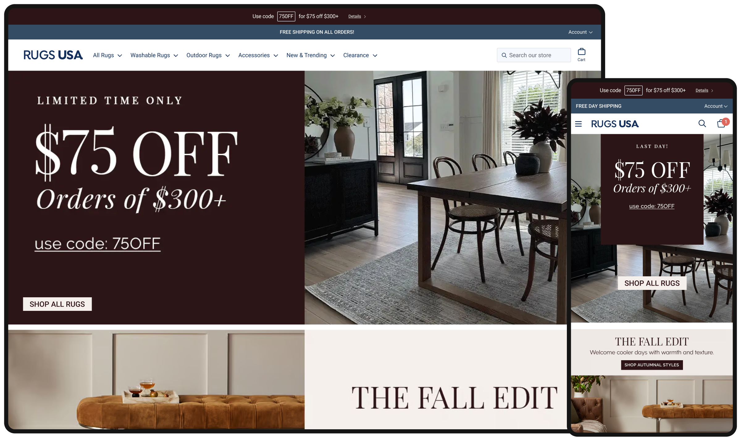 Homepage before migration