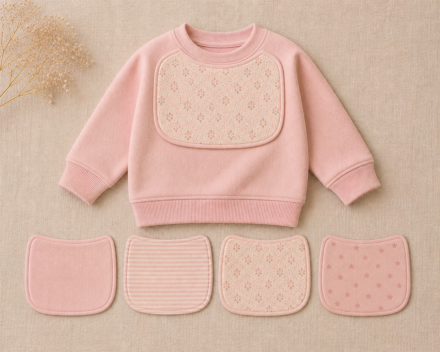 LAYR Baby sweatshirt with interchangeable bibs