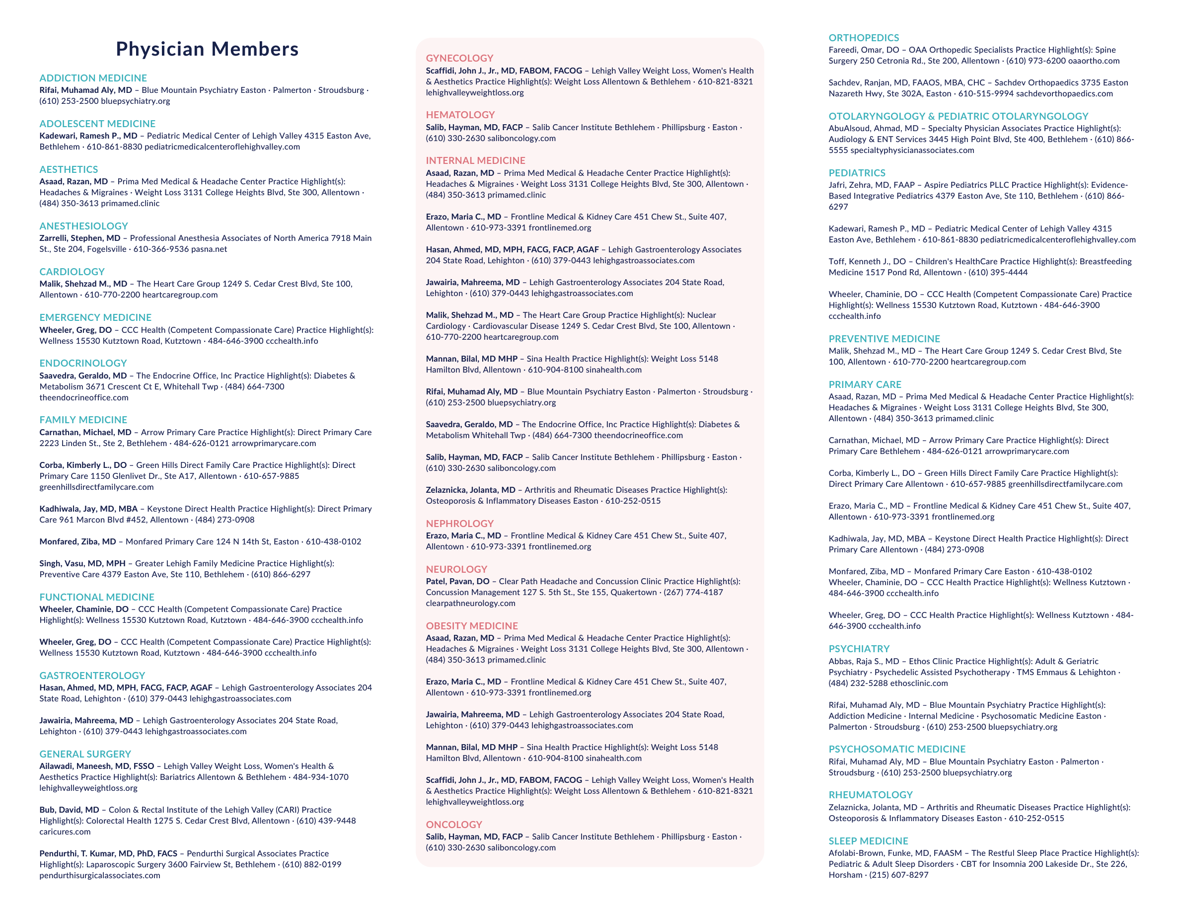 ValleyIHP Member Directory Page 2