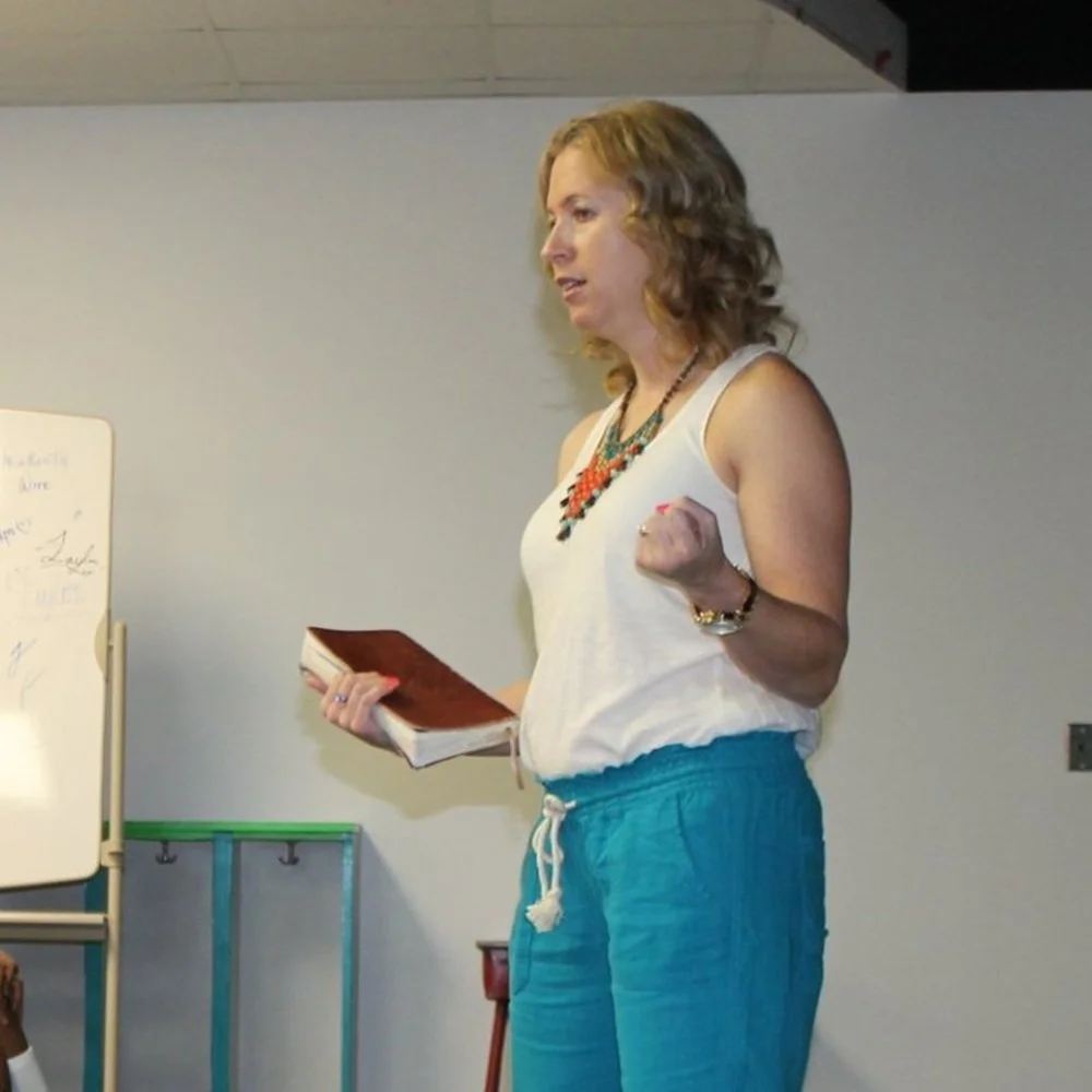 Elaine Pendergrass leading a training