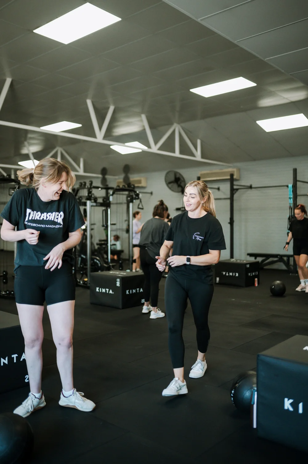 Two women talking between sets at Unbreakable by JM in East Bunbury