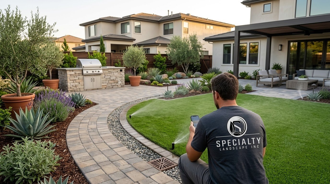 Irrigation system set up to run on a smart, weather-based controller by Specialty Landscape