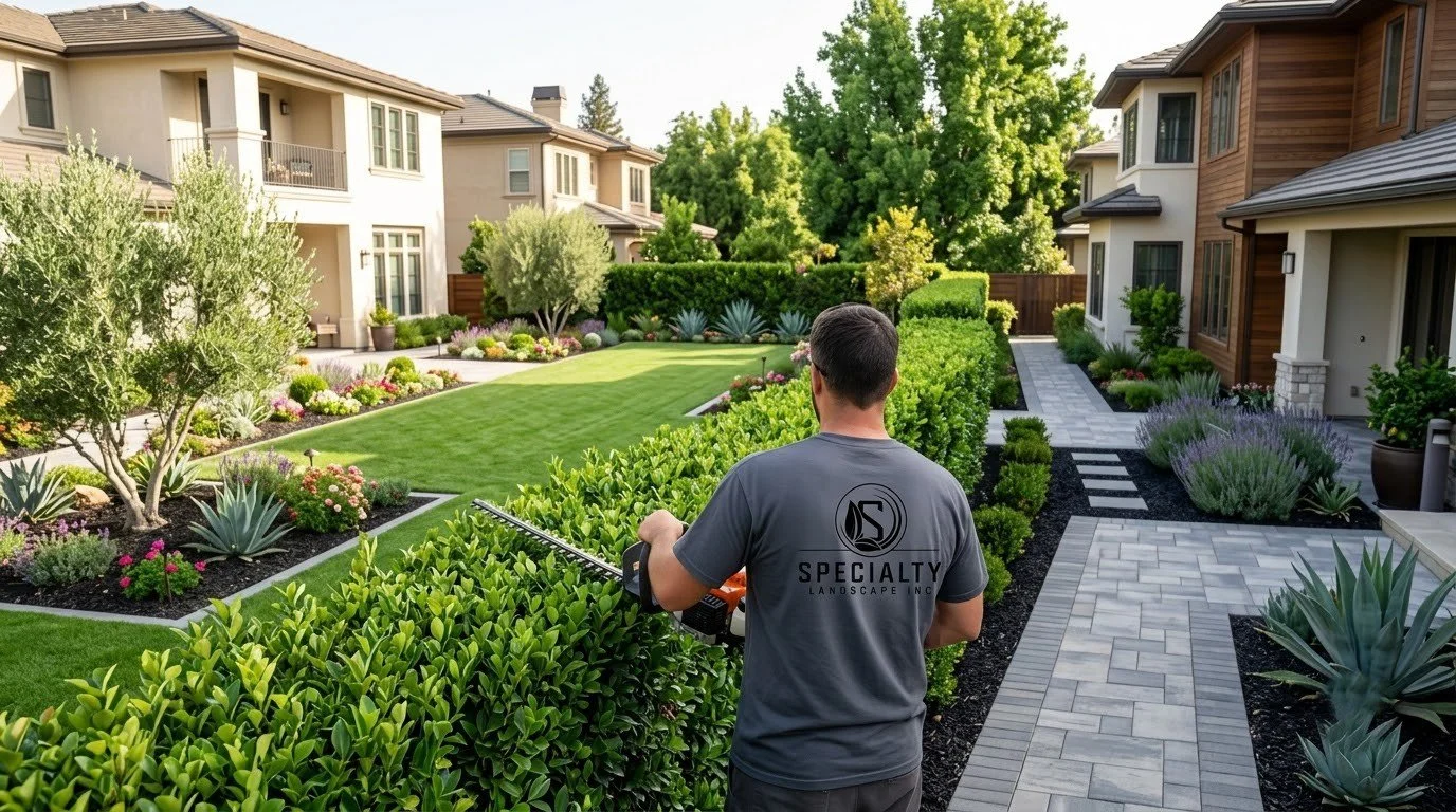 Premium yard maintenance on a Central Valley property by Specialty Landscape