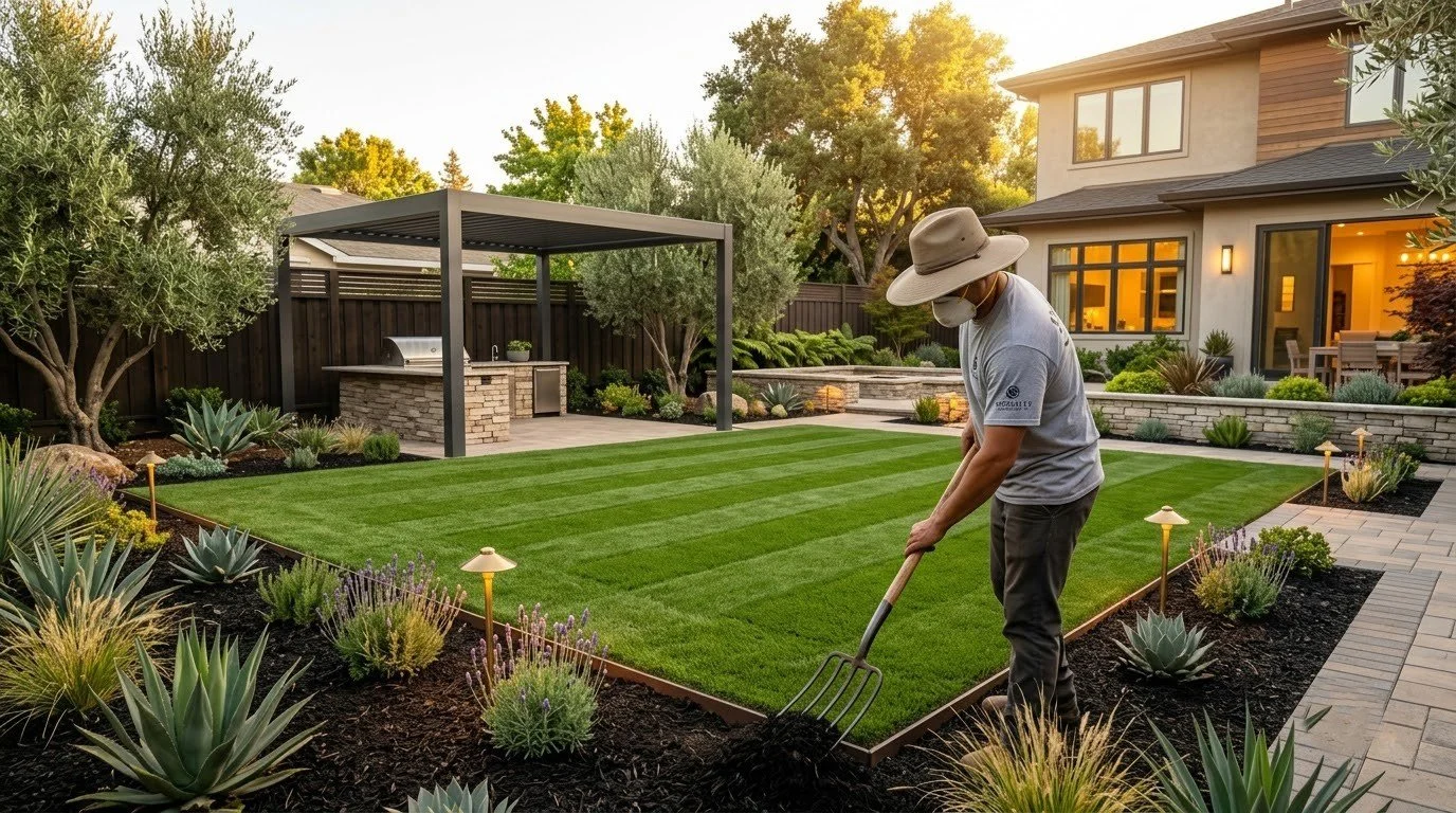 Lawn care and landscape maintenance on a Fresno property by Specialty Landscape