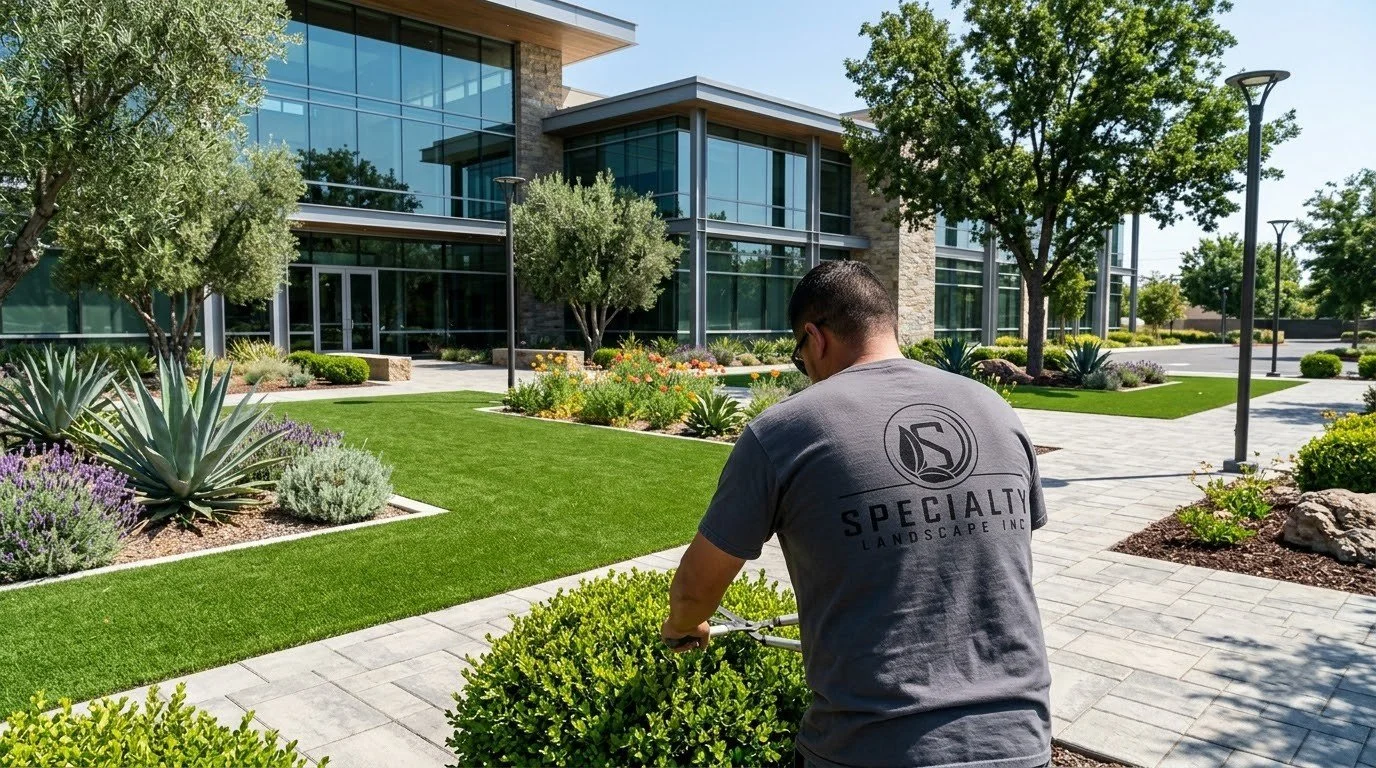 Business park and office landscaping maintained by Specialty Landscape