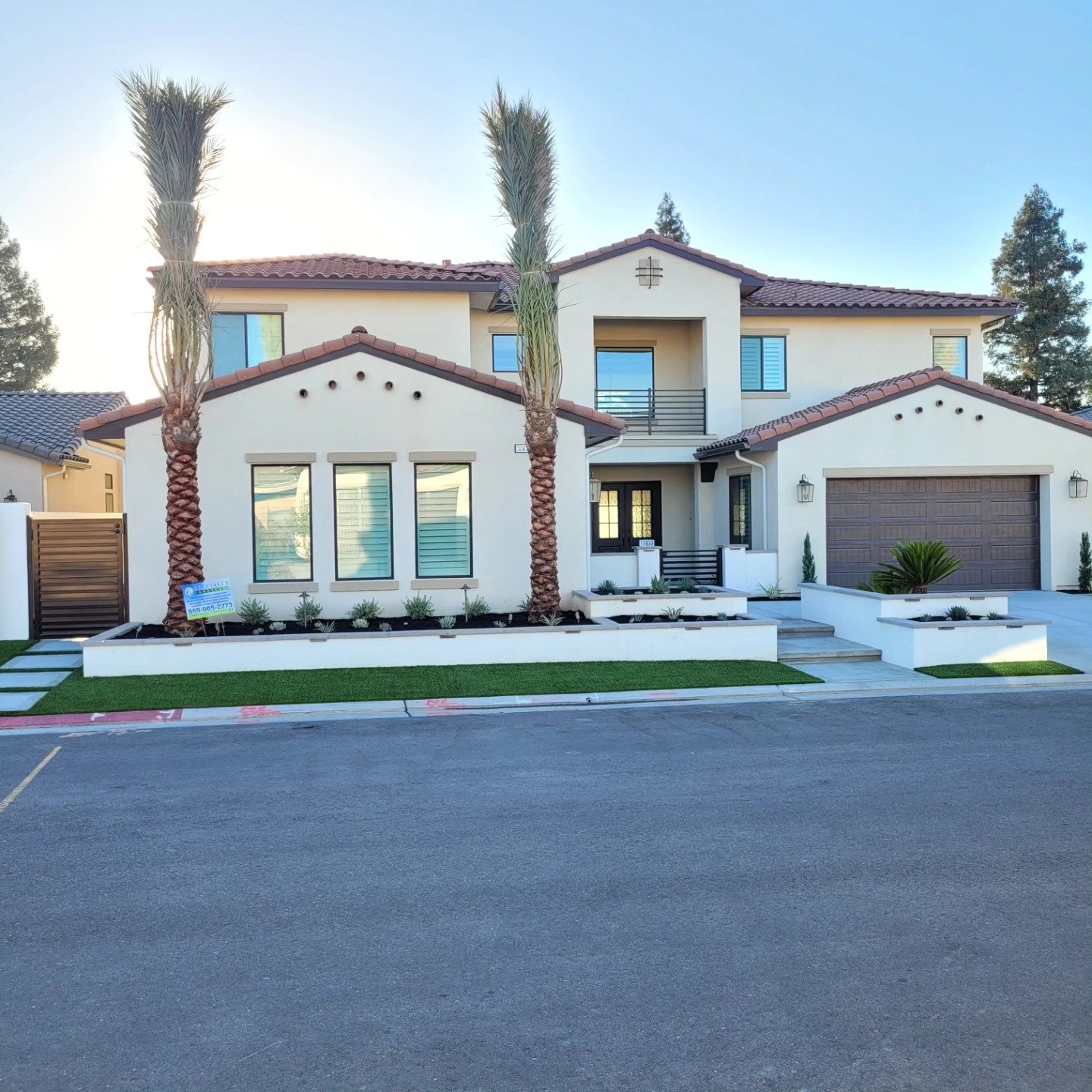Finished front yard landscaping at a home in Tulare, CA by Specialty Landscape