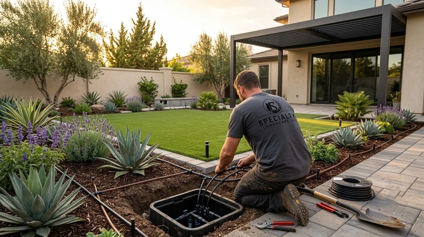 Completed irrigation and drainage installation in the Central Valley by Specialty Landscape