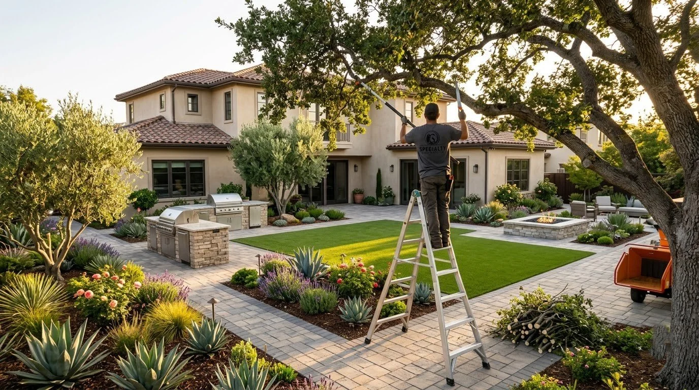 Residential tree care in progress by Specialty Landscape