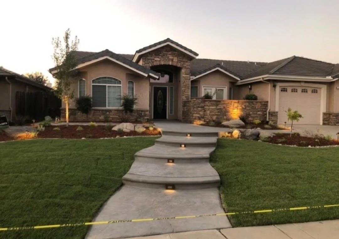 Stamped concrete patio in Tulare, CA by Specialty Landscape