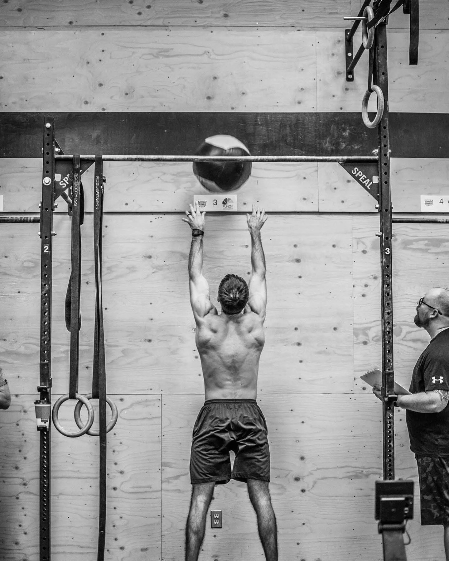 Fundy CrossFit member doing a wall-ball shot