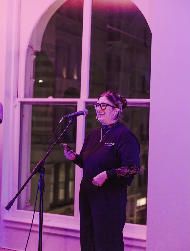 Chantelle St.Clair speaking at a Songtrust event