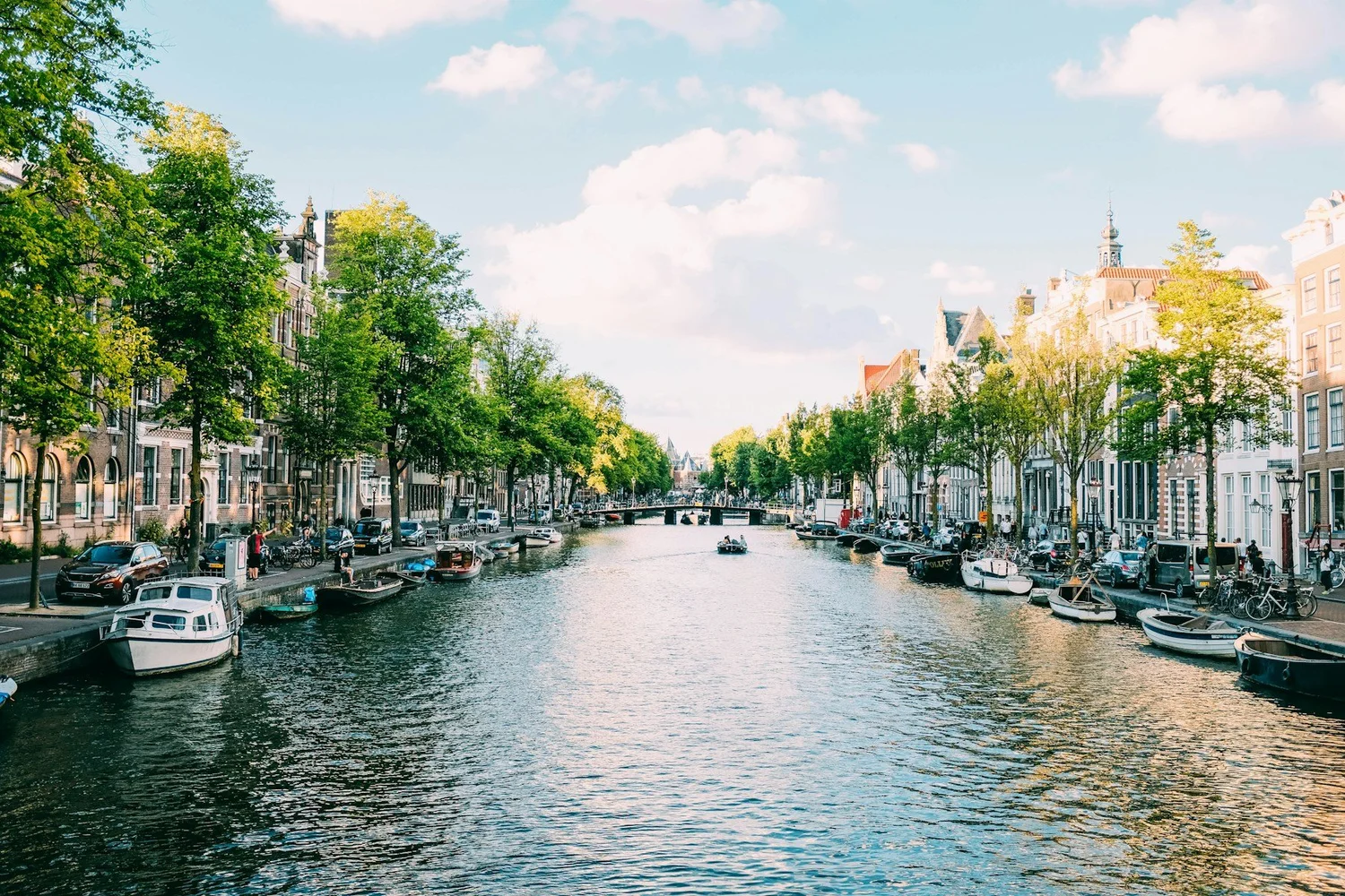 Canal and historic houses in Amsterdam