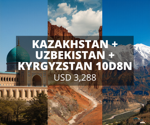 Kazakhstan + Uzbekistan + Kyrgyzstan 10D8N (2026)
