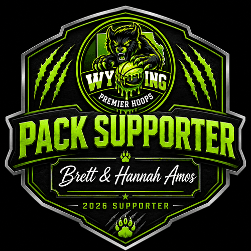 Brett and Hannah Averett 2026 Wyoming Premier Hoops Pack Supporter badge