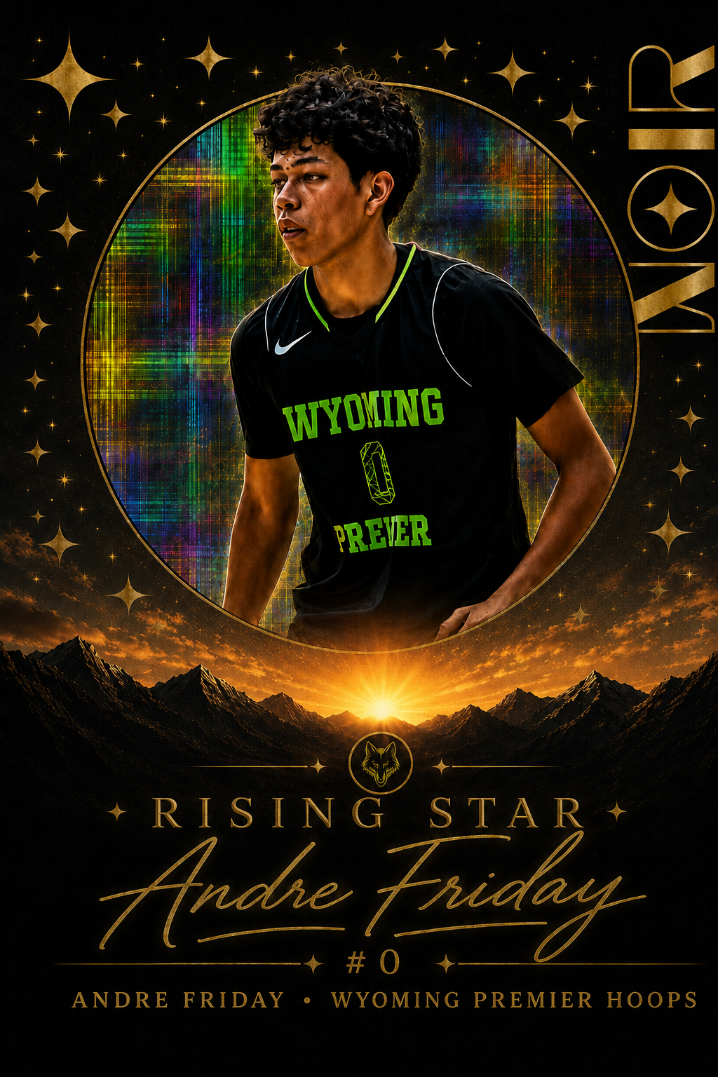 Andre Friday number 0 for Wyoming Premier Hoops 16U Gold