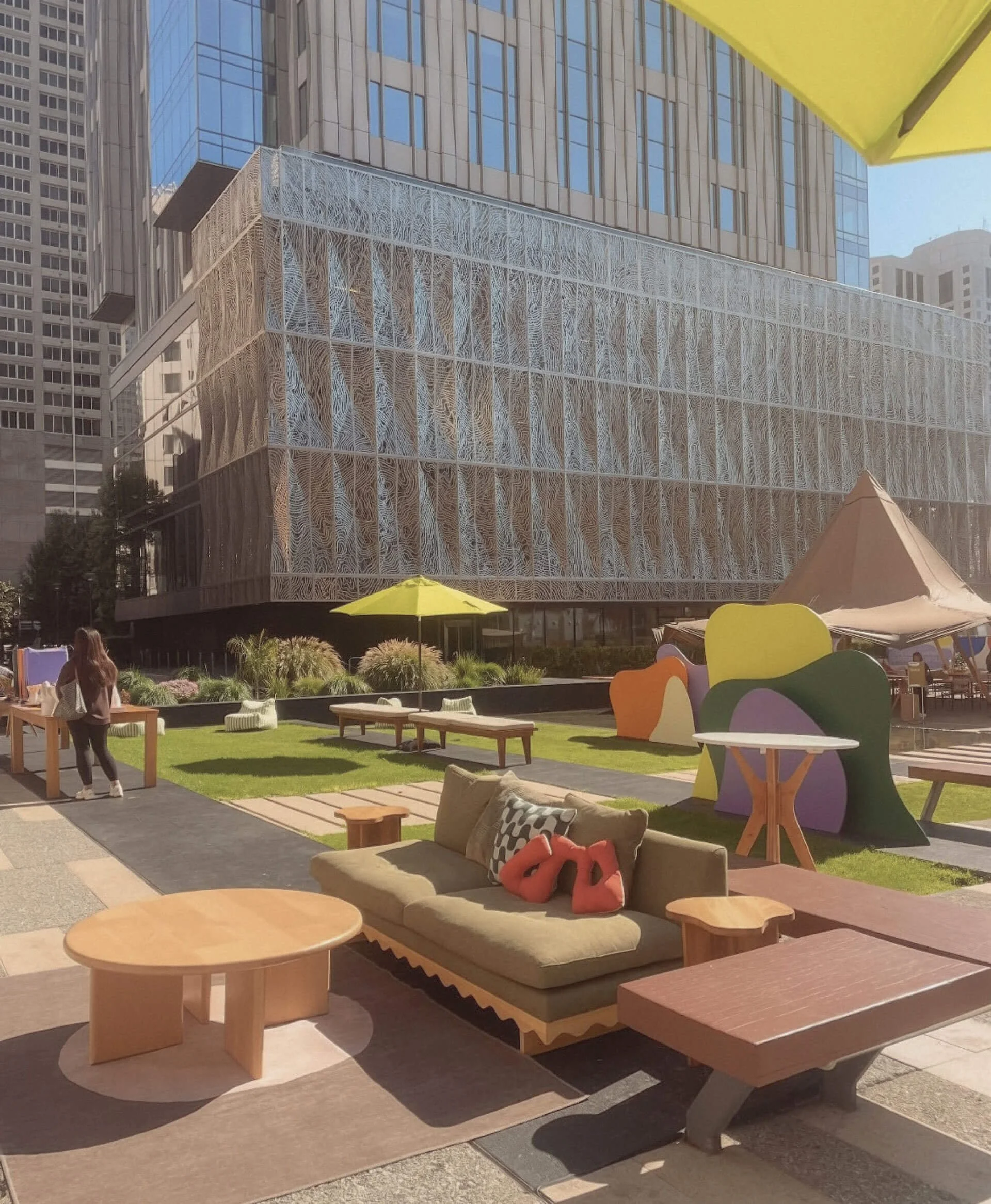 Professional gathering at Jessie Square Plaza