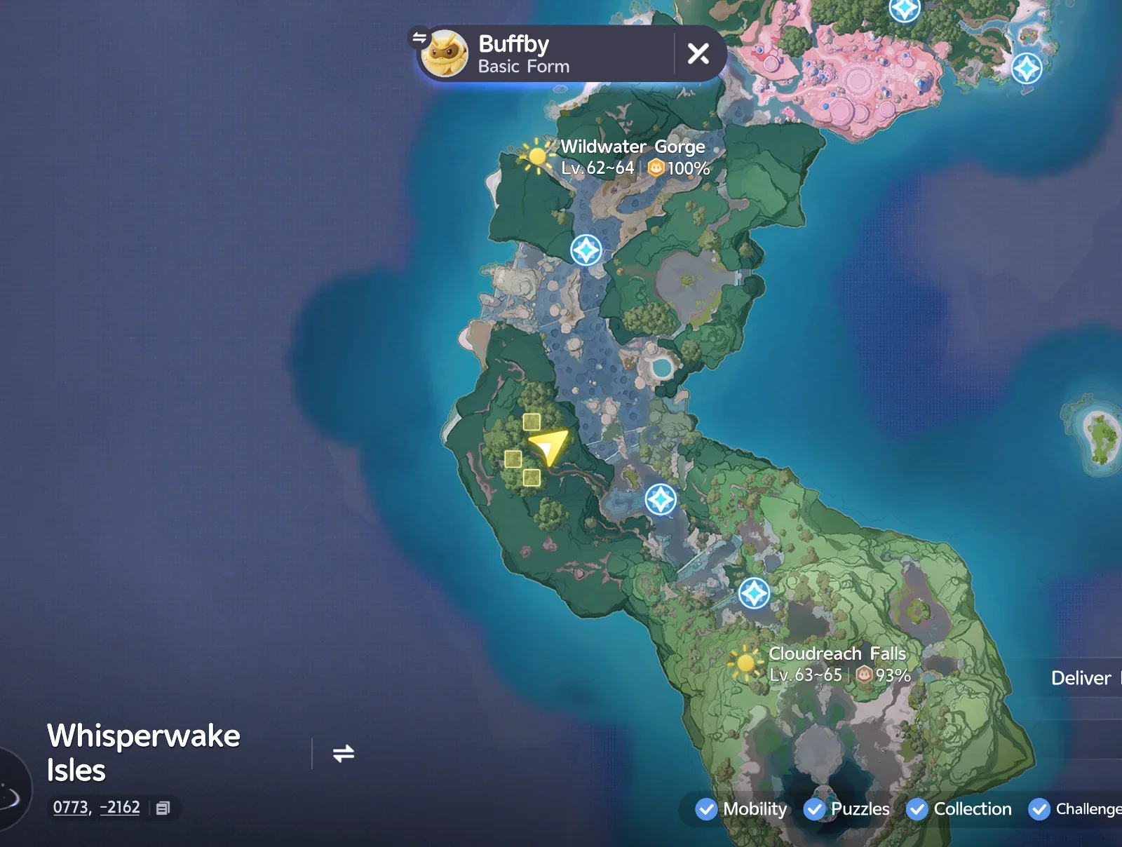 Map of Buffby spawn spots
