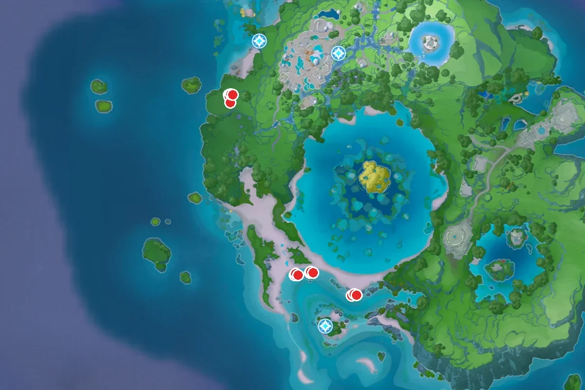 Map of Reefish (Rainfall Form) spawn spots