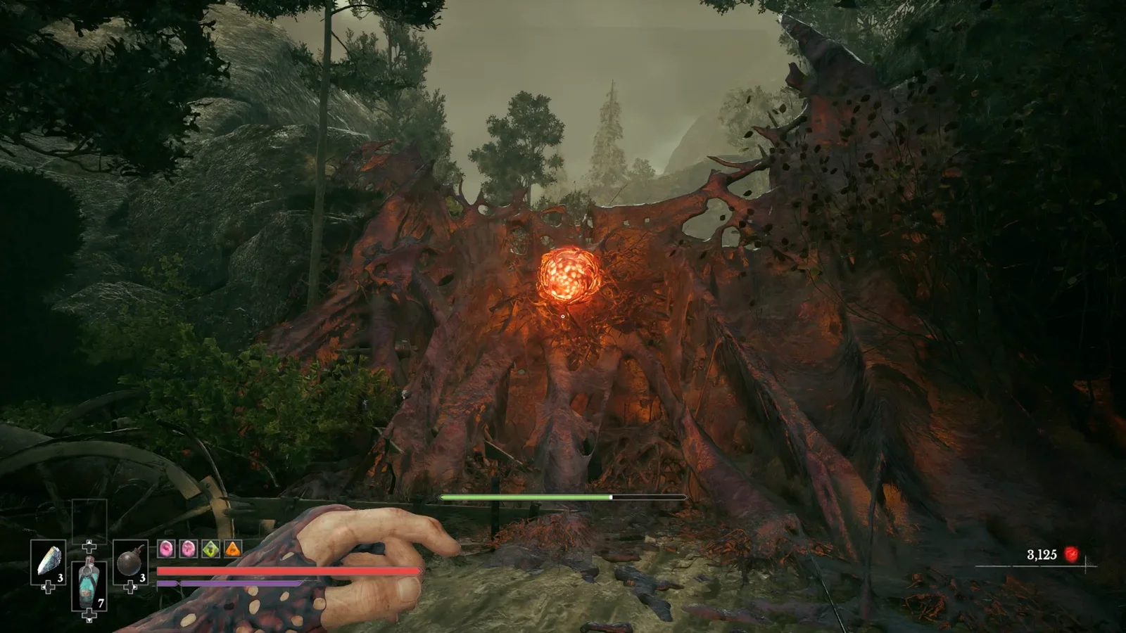 Shoot the red orb.