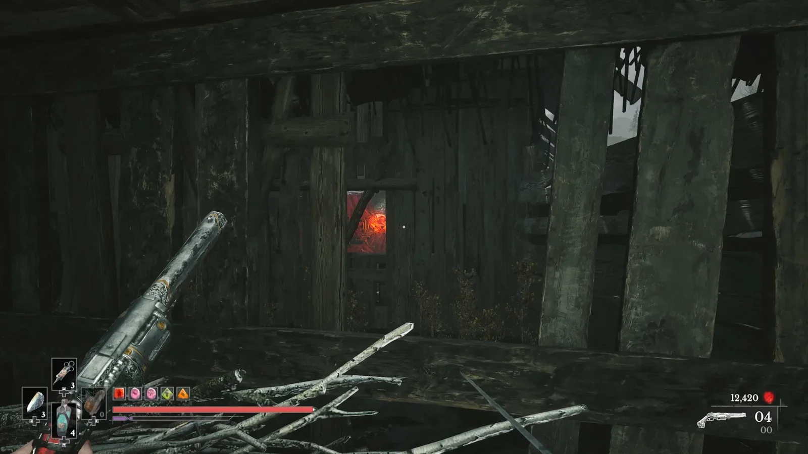 Shoot the red orb.