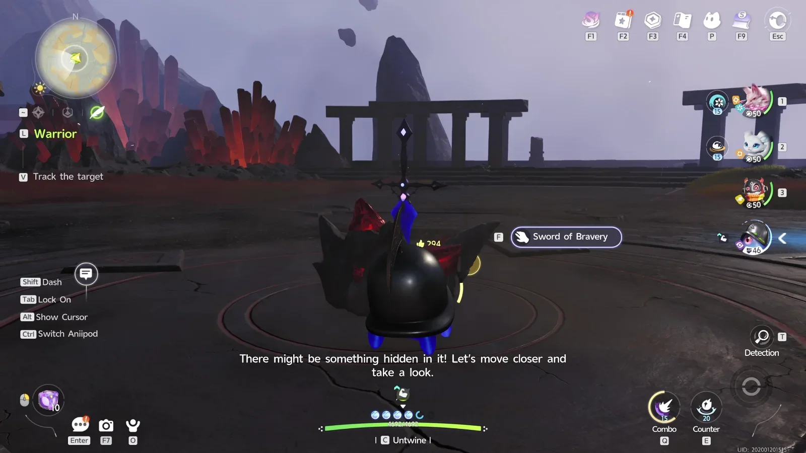 Sword of Bravery — automatic during the "Warrior" Quest.