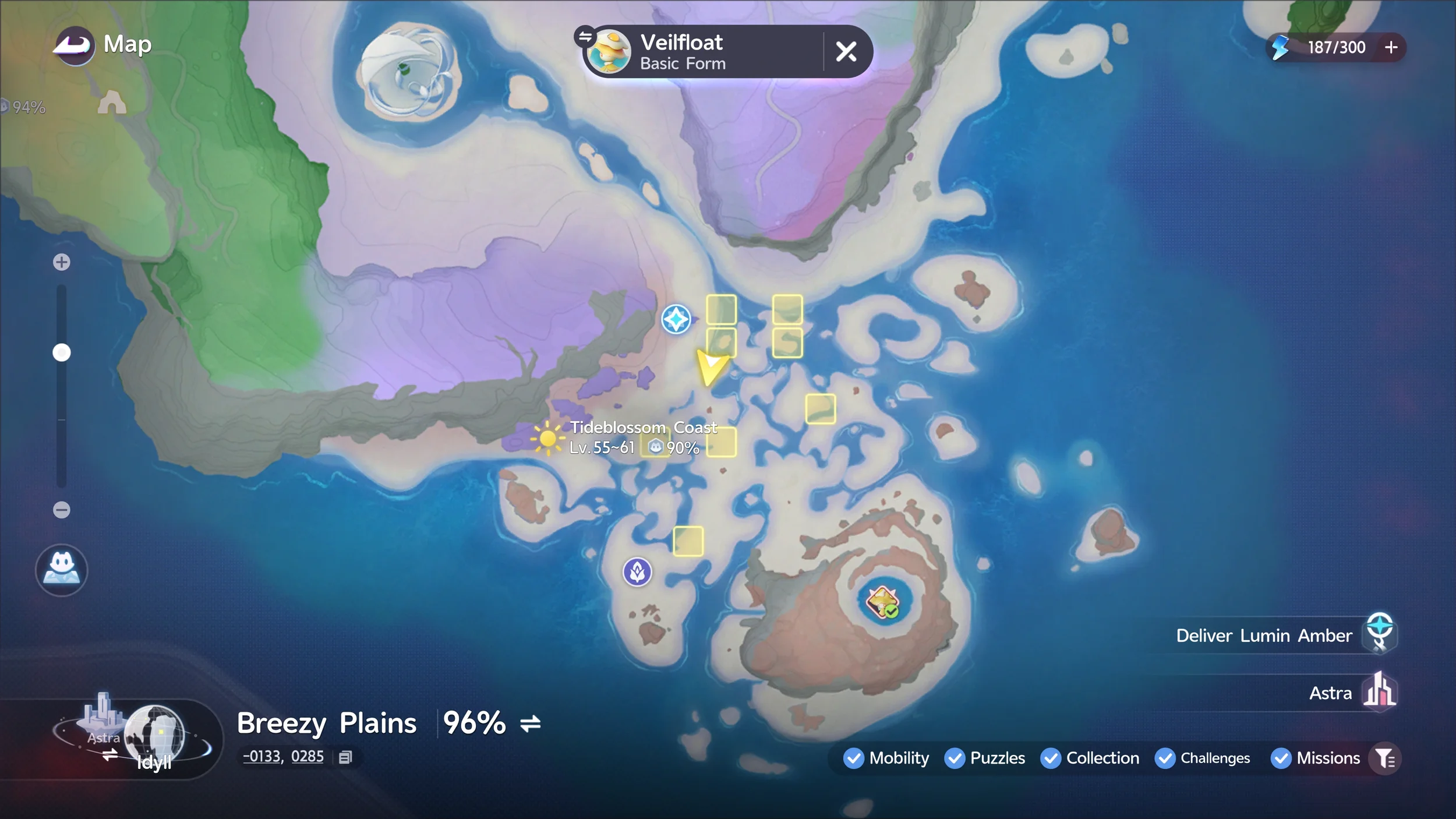 Map location — Tideblossom Coast (NIGHT).