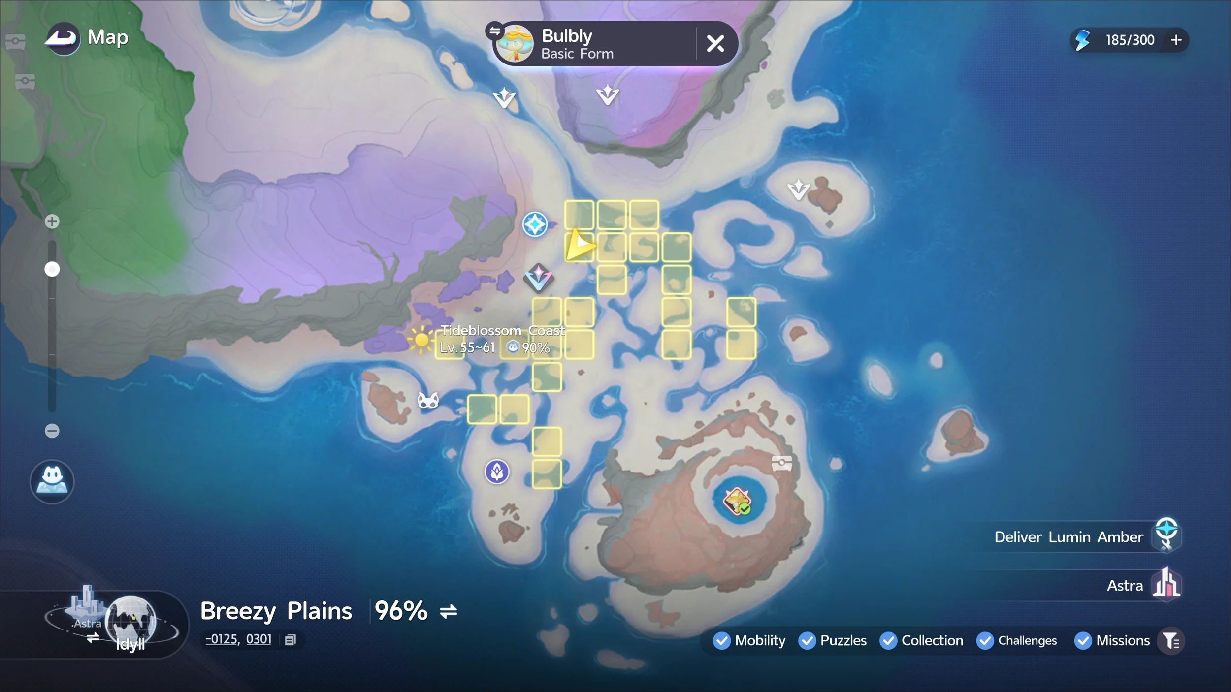 Map location — Tideblossom Coast (NIGHT).