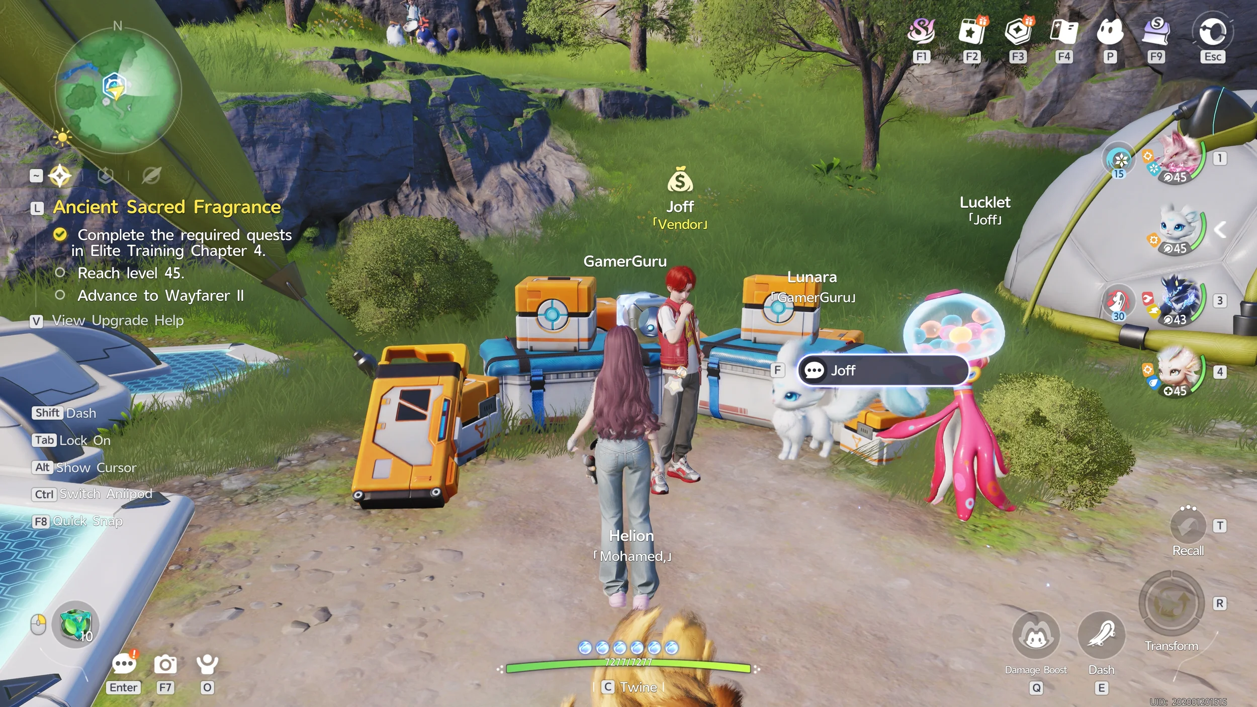 Map location — flying around the Russet Highlands.
