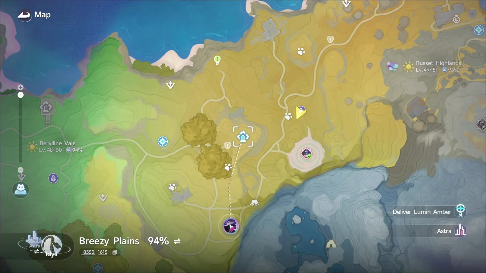 Map Location — This is where the Prismana Form Pawney will actually appear.