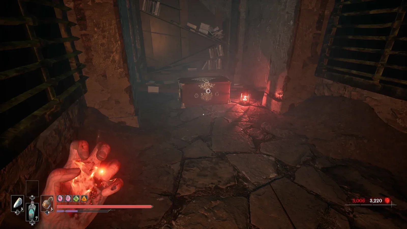 Trap: The chest will explode when you open it.