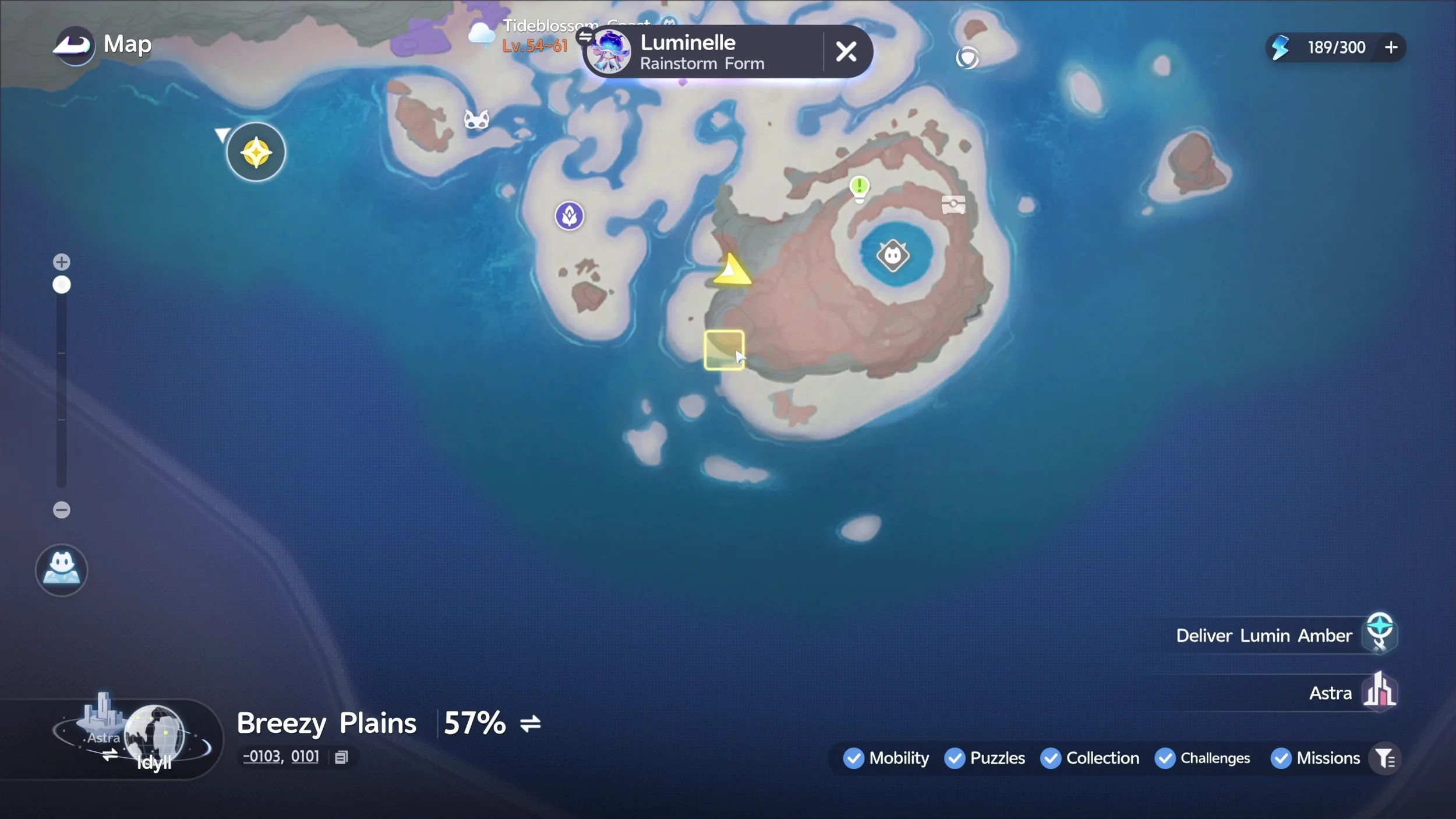 Map location — Tideblossom Coast cave during Rainy and Thunderstorm weather.