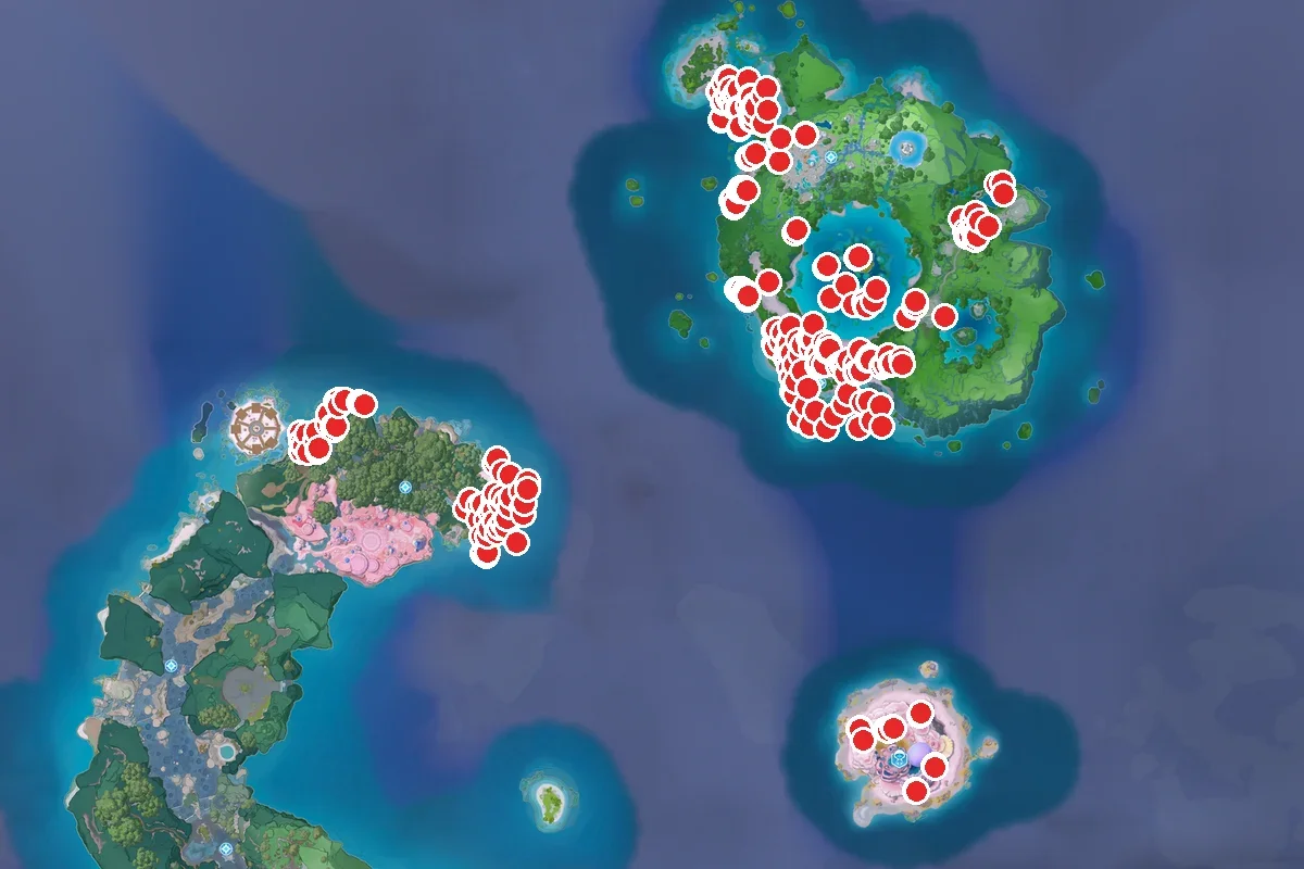 Map of Reefish spawn spots