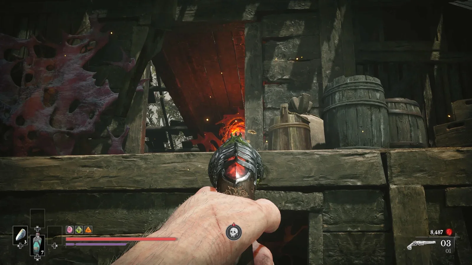 Shoot the red orb.