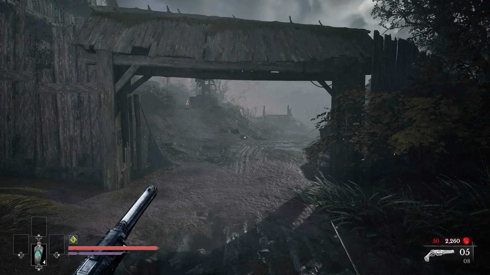 Go through the shortcut gate on the left.